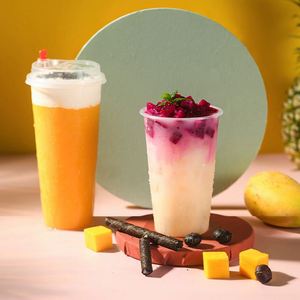 Gobelet en plastique PP épais multi-spécifications de 90 mm de diamètre avec couvercles, qualité alimentaire, pour boissons chaudes et froides - Product Image 3