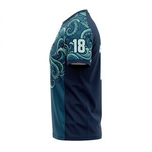 Maillot de football unisexe sublimé sans manches, col rond, anti-humidité, 100 % polyester, taille élastique, nom d'équipe personnalisé - Product Image 2