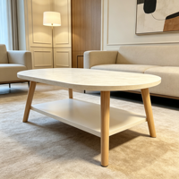 Table basse compacte de style ferme moderne, minimaliste, décorative, durable, écologique, avec plateau en MDF et structure en bois, pour balcon et salon