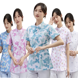 Conjunto de traje médico de alta calidad, uniformes de trabajo de enfermera para Hospital y salón de belleza impresos en Material de LICRA - Product Image 1