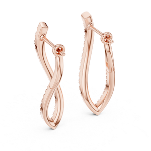 Pendientes de Diamantes Cultivados en Laboratorio en Oro Rosa, Joyería de Diseño Elegante y Lujosa, Accesorio Brillante para Mujer - Product Image 4