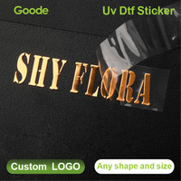 Autocollants graphiques décoratifs en acrylique personnalisés Goode Mirror Gold UV DTF, sans désherbage, en feuille métallique haut de gamme, en PET