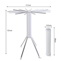 Séchoir à linge pieuvre pliable et rétractable à 16 pôles, support de séchage en métal sur pied pour la maison et l'extérieur, pour la salle de bain