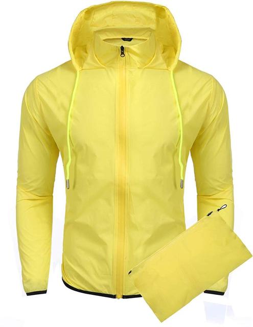 Unisex Waterproof Cycling Bike Jacket, Running Golf Rain Jacket, Ultralight and Packable Jacket