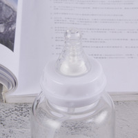 Mignon 400ml /13.5oz résistant à la chaleur adulte bébé biberon étudiant sucette paille gravité boule verre lait jus bouteille