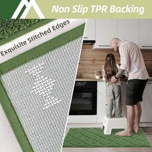 Ensemble de tapis de cuisine super absorbants, 2 pièces, lavables, en polyester doux, tapis de sol de cuisine antidérapants - Product Image 4