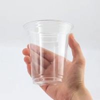 Vente en gros Logo imprimable personnalisé Gobelets en plastique PET Gobelets jetables recyclables pour boissons froides avec couvercles