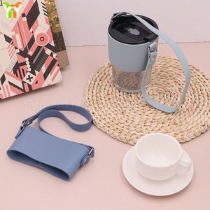 Porte-boissons avec sangle de transport en cuir PU, porte-café, housse de protection pour tasse à thé - Product Image 4