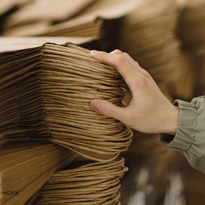 Sac en papier kraft brun personnalisé avec votre logo, recyclable, pour la livraison de café et de repas à emporter en restaurant – Prix de gros - Product Image 2