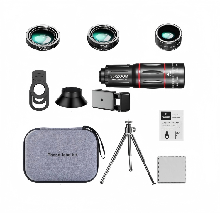 Hot Sale Mobile Phone Camera Lens Kit Wide Angle Lens Macro Lens Fisheye Lens