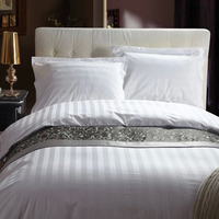 Parure de lit d'hôtel en tissu satiné 100 % coton biologique respirant, style uni, avec taie d'oreiller, vente en gros