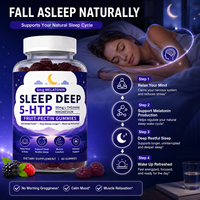 Gummies de Sommeil OEM Marque Privée à la Mélatonine 6mg, 5-HTP, L-Théanine et Magnésium, 60 unités, Pectine de Fruits, Soutien Nuit Profonde et Réparatrice