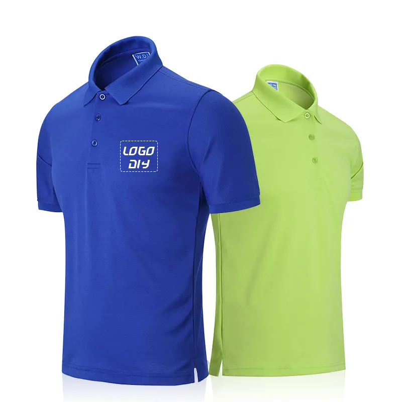 100 cotton blue collar white t shirt custom-designed logo polo shirts Turnover Collar Short Sleeve Blank Polo T shirt