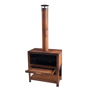 新しいデザイン簡単に組み立てられたパティオウッドファイヤーピット屋外コーテンスチールチミネアBbqグリル付き - Product Image 1