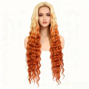 Parrucca Frontale Ondulata 13x4 13x6 Stile Deep Wave 22 Pollici, <span class=keywords><strong>Capelli</strong></span> Umani Brasiliani Arancione Zenzero - Product Image 1