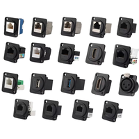 DAJIANG OEM Modul Jaringan Tipe D Kustom Cat5e Cat6 Cat6a Cat7 Cat8 USB Ethernet Port Faceplate dengan RJ45 & Jack Type