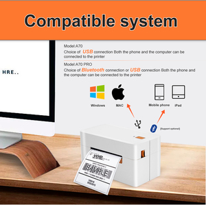 Aiyin 3inch 80 mét <span class=keywords><strong>Mini</strong></span> Bluetooth Máy in nhiệt vận chuyển nhãn Máy in mã vạch cho thuận tiện in ấn - Product Image 3