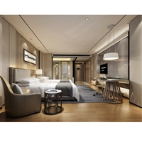 Ensembles de chambre à coucher d'hôtel en bois massif king size de luxe sur mesure Mobilier de chambre à coucher d'hôtel Holiday Inn Express