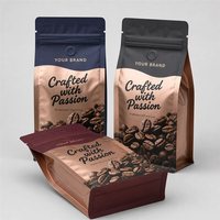 Sac à café durable de 1 kg à fond plat avec valve de dégazage, scellé sur huit côtés, pochette en Mylar imprimée sur mesure pour l'emballage de grains de café