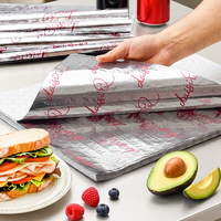 Papier d'emballage en aluminium alvéolé épais, de qualité alimentaire, résistant à la graisse, jetable, personnalisé, pour pizza, hamburgers et en-cas
