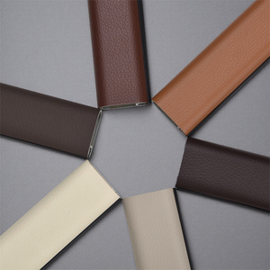 Tringle de penderie ovale en alliage d'aluminium et cuir véritable, à fixation supérieure, tube de penderie de forme ovale - Product Image 2