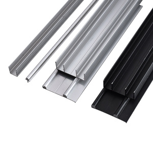 Double <b>Sliding</b> Door Track Aluminum Alloy Two Section With Damper For Wooden Wardrobe Cabinet Door Hardware - Product Image 3