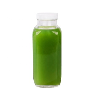 Drink glass bottle 70ml-500ml square glass juice bottle popular milk tea glass bottle custom logo