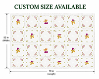 Nappe Xin Shu en PEVA personnalisée, motif cerisier violet, imperméable et résistante à l'huile, jetable, avec support en flanelle non tissée et bord ondulé