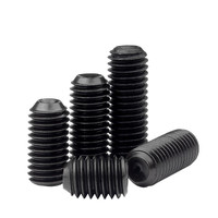 100 pièces/sac vis sans tête Allen en acier au carbone de qualité 12.9 oxyde noir métrique à six pans creux vis tasse Point tailles M2 M2.5 M3