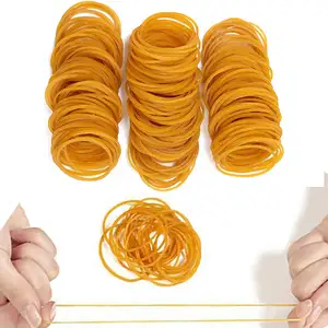 High Quality Durable Yellow Transparent Natural Elastic Rubberbands Stationery Rubber Bands