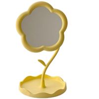 Design floral mignon, rangement portable, adapté aux chambres, aux dortoirs, aux voyages et à une utilisation sur le bureau. Miroir de maquillage.