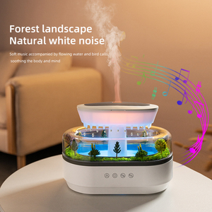 Diffusore elettrico di aromi da 250ML purificatore d'aria domestico con la scena della goccia di pioggia della foresta pluviale diffusore di olio essenziale - Product Image 1