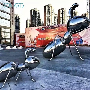 Custom metallo moderno artigianato grande scultura Hotel giardino ottone bronzo acciaio inossidabile formica all'aperto scultura commerciale animale - Product Image 3