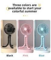 Nouveau ventilateur électrique portable Octopus, mini ventilateur pliable pour poussette avec batterie intégrée et lumière nocturne