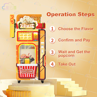 Distributeur automatique de pop-corn Caiyunjuan avec fonction SDK, paiement multi-mode (pièces/billets/cartes/code QR), capacité de 5 kg/80 tasses, 24 saveurs