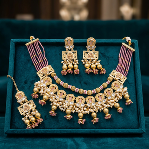 Wholesale High Quality Latest Designed Vintage Copper Gold Plated <b>Crystal</b> Bridal Jewelry <b>Set</b> Long Mala Necklace Earrings Wedding - Product Image 2
