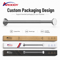 ARODDY Tringle à rideau robuste en acier au carbone anti-affaissement 32 mm sans perçage 1,2-2,4 m Emballage personnalisé ODM breveté Vente en gros B2B