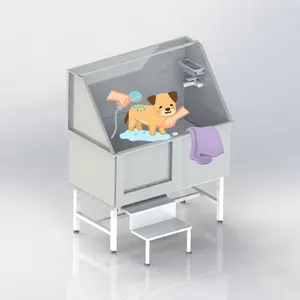Baignoire de toilettage pour chien Baignoire professionnelle en acier inoxydable pour chien avec robinet et accessoires Station de lavage pour chien