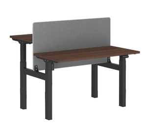 Bureau d'ordinateur réglable en hauteur pour étudiants et personnel, blanc/noir, bureau assis-debout, bureau électrique à hauteur réglable - Product Image 1