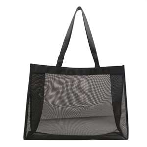 Bolso de mano transparente de malla, bolso de mano transparente de gran capacidad para viajes de compras en la playa - Product Image 1