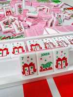 Tuiles de Mahjong en Acrylique Artisanales de Noël, Style Américain, Chiffres Anglais, Cadeau Créatif Personnalisé, Divertissement pour 3 à 4 Joueurs