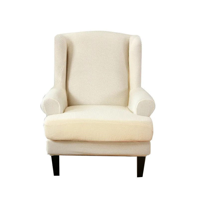 Beige Modernes Design Jacquard Luxus Universal Großhandel Büro Wohnzimmer Wingback Stuhl bezug Sofa Spandex Stretch Stuhl bezug