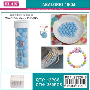 Perline Ilan Abalorio 10Cm Blu Macaron per Creazione di Gioielli - Product Image 3