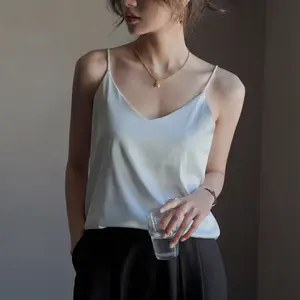 Fashionable Summer Hot Girl Sexy Polyester Women Casual V Neck Elegant Tank Tops For Women