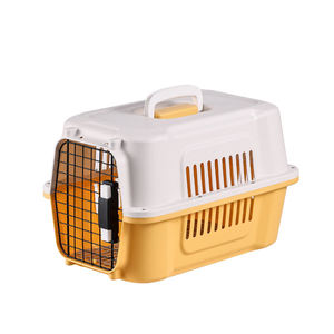 Cage de <span class=keywords><strong>transport</strong></span> <span class=keywords><strong>pour</strong></span> animaux de compagnie en plastique jaune, porte en acier, boîte de <span class=keywords><strong>transport</strong></span> <span class=keywords><strong>pour</strong></span> chat, cage de voyage <span class=keywords><strong>pour</strong></span> chien et chat, approuvée par les compagnies aériennes - Product Image 1