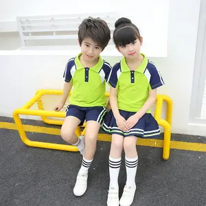 Custom Kindergarten Polo Shirts Set School Uniform Fashion Design for children Kids