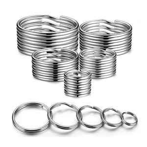 พวงกุญแจวงกลมเหล็กชุบนิกเกิลแบบวงแหวนสำหรับทำพวงกุญแจ DIY - Product Image 1