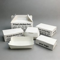 Boîte d'emballage pour poulet frit de qualité alimentaire avec logo personnalisé, boîte à emporter jetable pour aliments, boîte en papier pour frites
