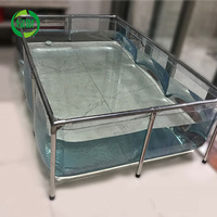Decoração para casa e tanque de peixes, 480l 120*80*50cm à prova de colisão, tanque de peixes transparente único