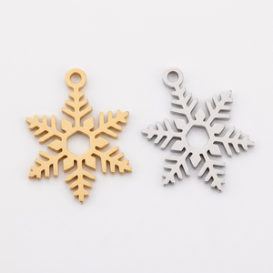 Pendentif Breloque de Noël en Acier Inoxydable (Flocon de Neige, Renne, Clochette, Arbre Creux) – Composant de Bijouterie pour Colliers et Boucles d'Oreilles - Product Image 1